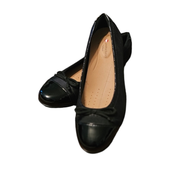 Unstructured By Clarks Un Blush Cap Women's Ballet Flat Bow Shoe Black Size 7M - Picture 4 of 8